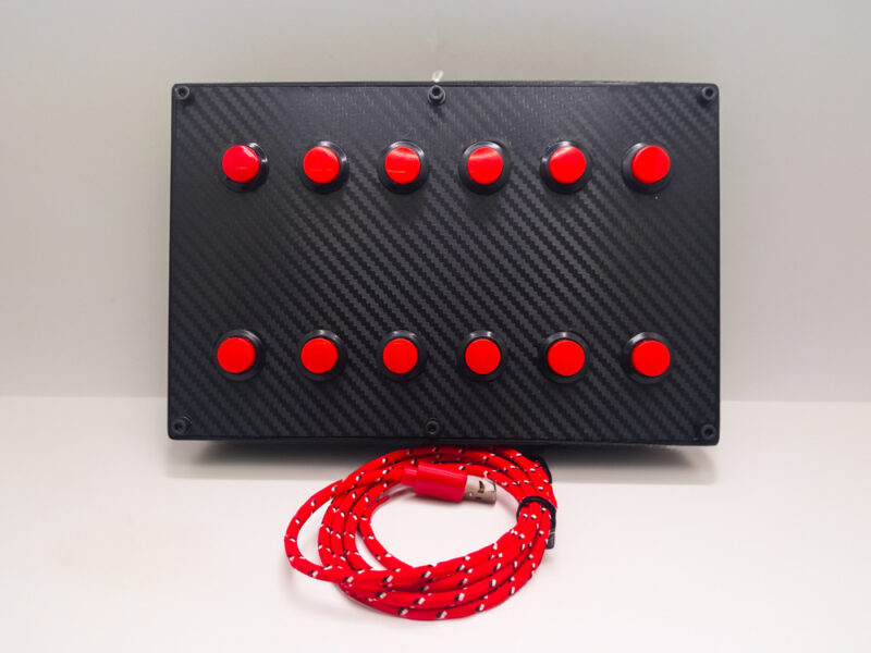 12 Button Box. Red Buttons