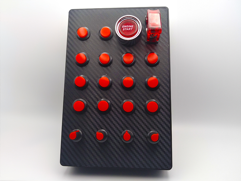 14 Button Box with push button rotary encoders and Engine Start in Red -  Geezer 3D Sim Racing Products-Sim Racing Button Boxes-Sim Racing Display  Systems