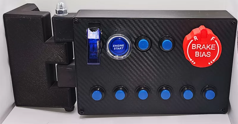 CSL DD SimRacing button box with 8 Blue Buttons + Engine Start With Red Brake Bias Knob